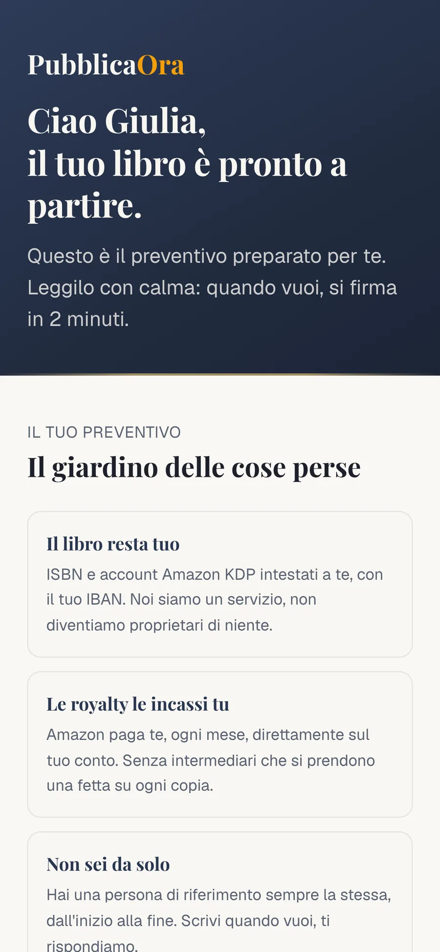 app.pubblicaora.it: preventivo su telefono